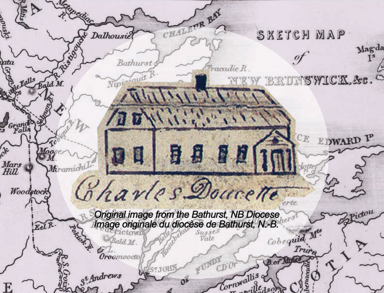 Card with 1837 surveryor's image of house