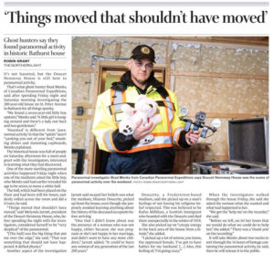 "Things moved that shouldn't have moved", by Robin Grant, Northern LIght, January 14, 2020